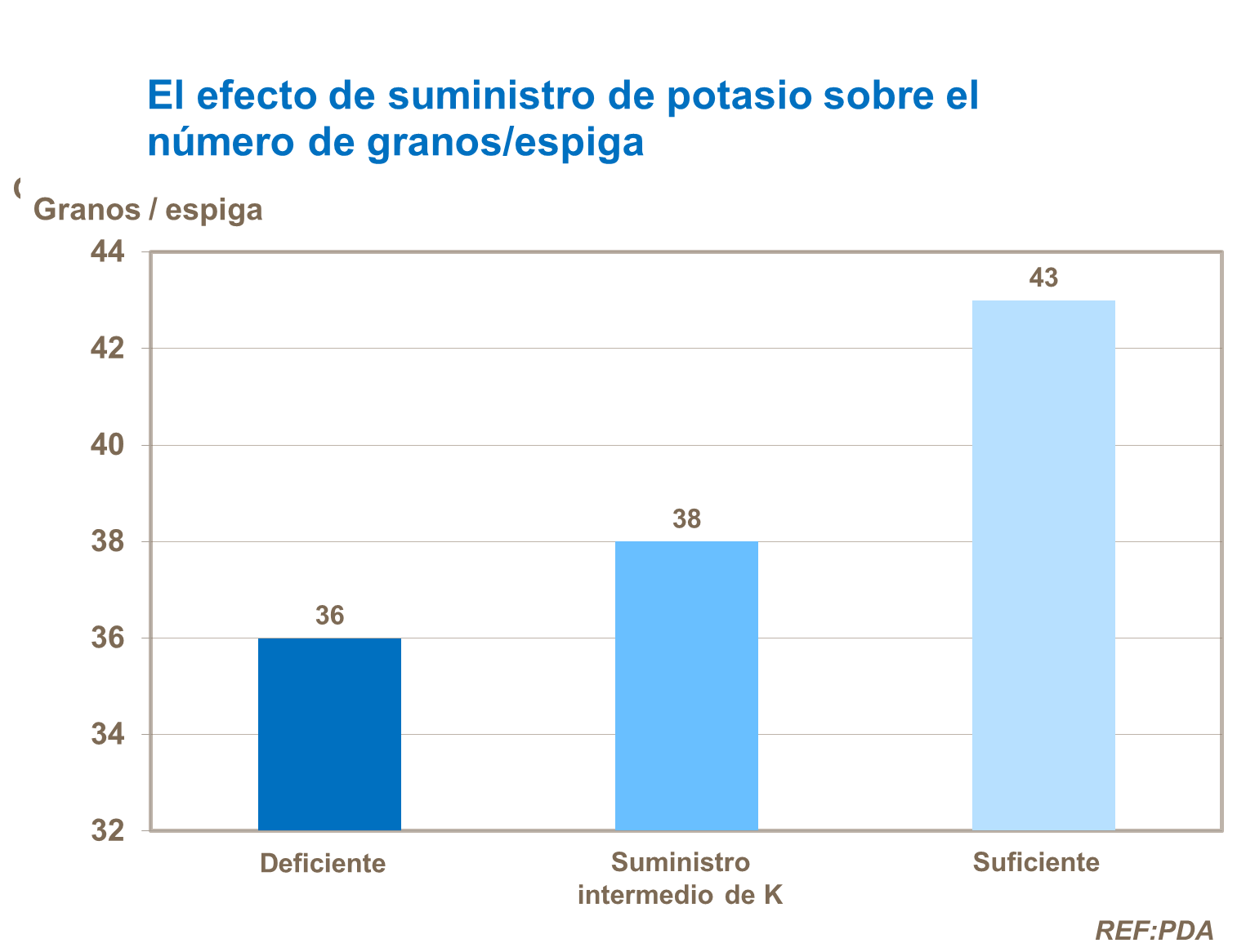 El efecto de suministro de potasio sobre el numero de granos por espiga